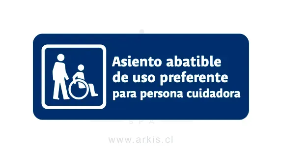 Asiento preferente abatible para persona cuidadora