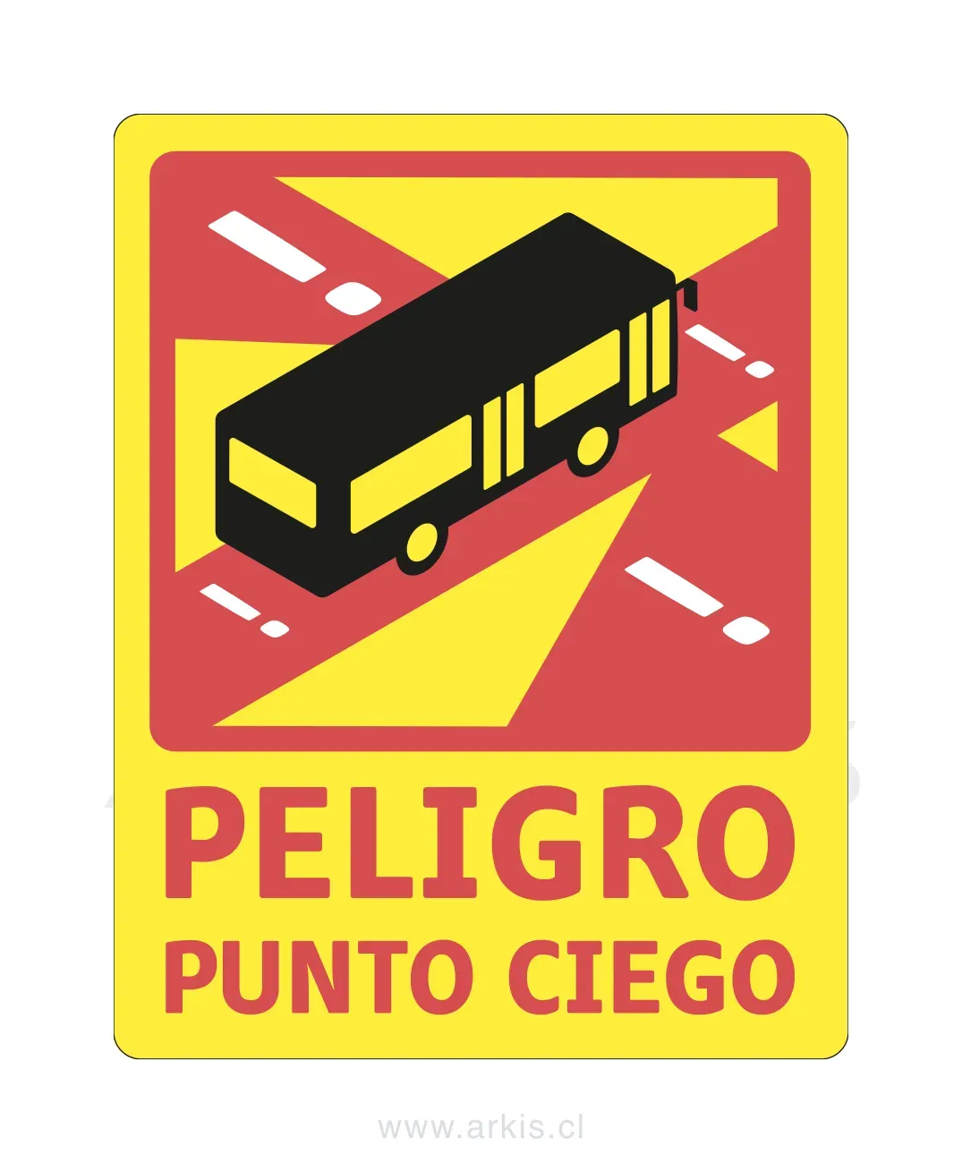 Señal de peligro de puntos ciegos traseros