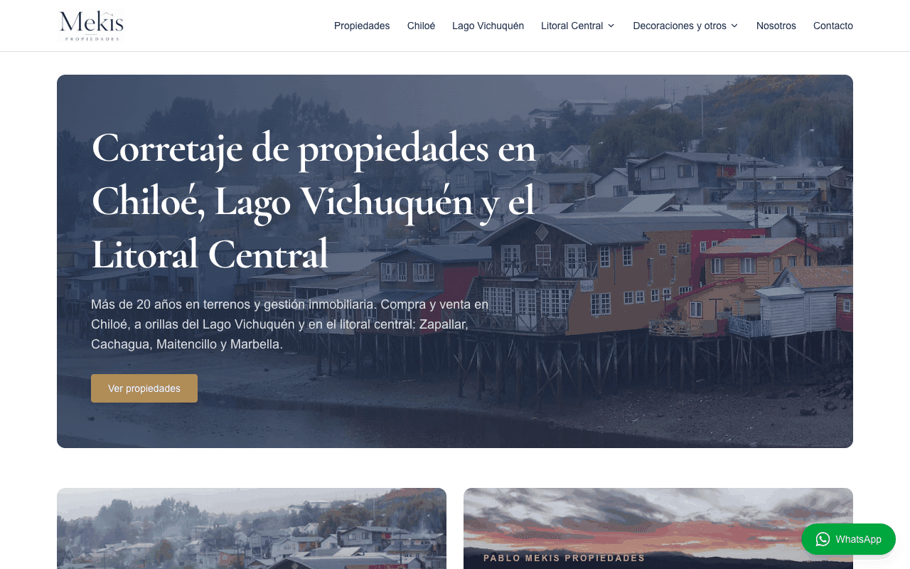 Captura del proyecto Mekis Propiedades