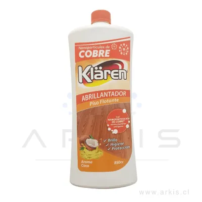 Abrillantador Piso Flotante Klaren con Partículas de Cobre Coco 850 ml