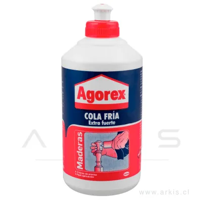 Adhesivo Cola Fría Agorex Madera Extra Fuerte Blanco 500 g