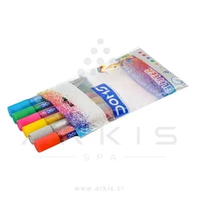 Adhesivo Glitter Glue Doms 10 ml 6 Unidades