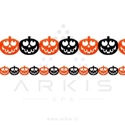 Adorno Guirnalda HW Calabaza Mediana Feco Halloween 20 Cm X 2 M