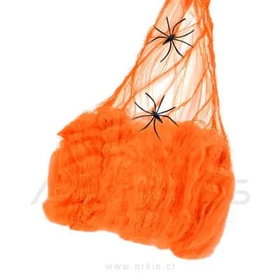 Adorno Telaraña Feco Halloween Naranja 20 G