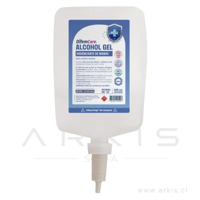 Alcohol Gel Difem Care Higienizante de Manos 70% 800 ml