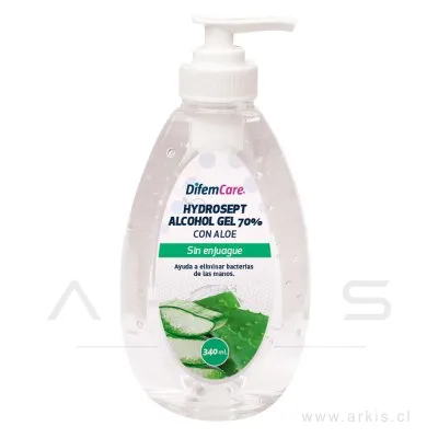 Alcohol Gel Difem Care Hydrosept 70% con Aloe 340 ml