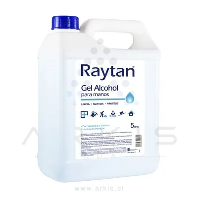 Alcohol Gel Raytan 70% Vitamina E con Glicerina 5 L