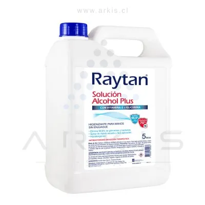 Alcohol Plus Raytan 70% con glicerina para Manos 5 L