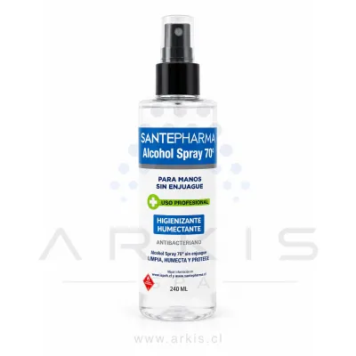 Alcohol Santepharma Higienizante Humectante Spray 70 % 240 ml