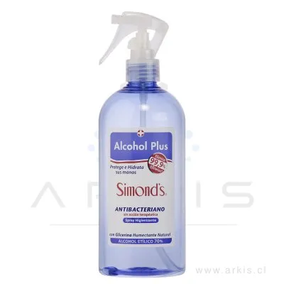Alcohol Simond's Plus Spray Antibacteriano 70%