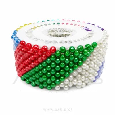 Alfiler con Cabeza de Colores Corriente 12 Rodelas