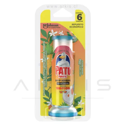 Aparato Desinfectante W.C. Pato Purific Discos Activos Brisa Tropical 38 G