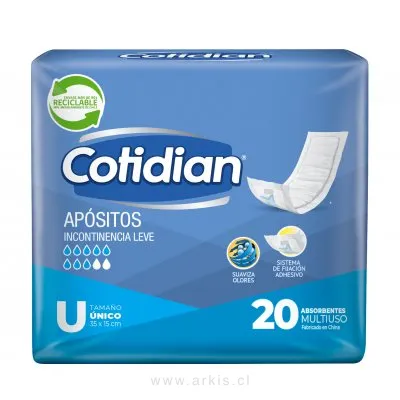 Apósito Absorbente Cotidian Multiuso Talla Única 20 Unidades