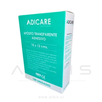 Apósito Adicare Adhesivo 10x12 cm Transparente Caja de 100 Unidades