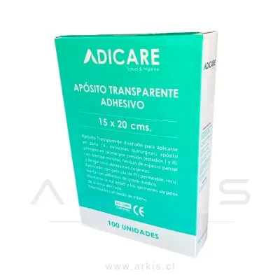 Apósito Adicare Adhesivo 15x20 cm Transparente Caja de 100 Unidades