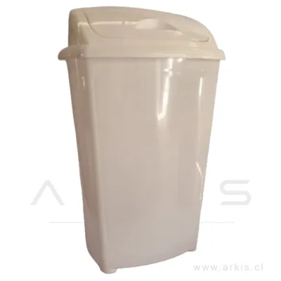 Basurero Macasi con Tapa Vaivén 60 L Blanco