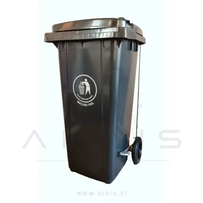 Basurero Macasi Municipal con Pedal 120 L Gris