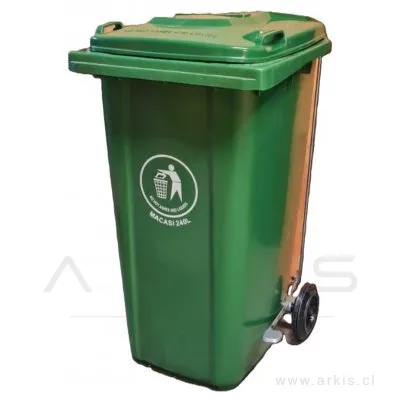 Basurero Macasi Municipal Con Pedal 240 L Verde