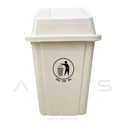 Basurero RedTop con Tapa Vaivén 30 L Blanco