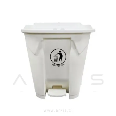 Basurero RedTop con Tapa y Pedal 25 L Blanco