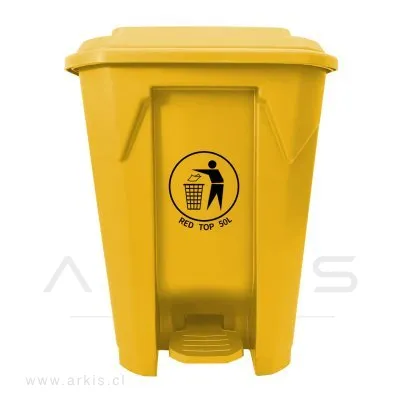 Basurero RedTop con Tapa y Pedal 50 L Amarillo
