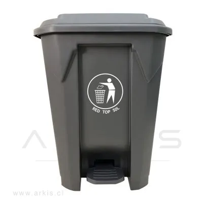Basurero RedTop con Tapa y Pedal 50 L Gris