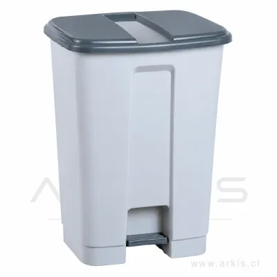 Basurero Secowash con Tapa y Pedal 25 L Gris