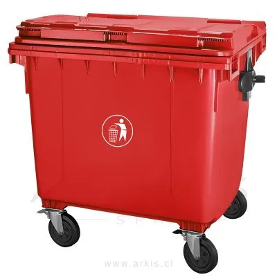 Basurero Secowash Municipal Rojo 1100 L