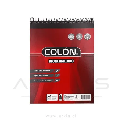 Block Anillado Colón Escolar M7 80 Hojas