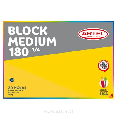 Block de Dibujo Artel 180 1/4 Medium 20 Hojas