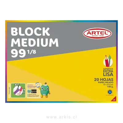 Block de Dibujo Artel 99 1/8 Medium 20 Hojas
