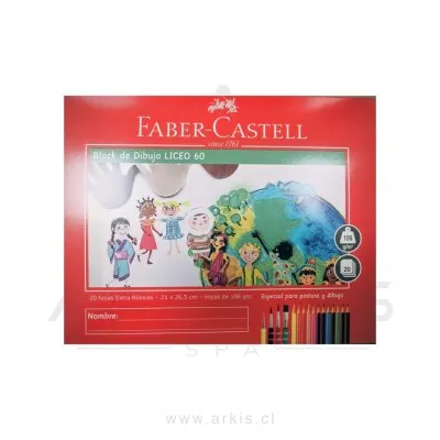 Block de Dibujo Faber Castell Liceo N° 60 20 Hojas