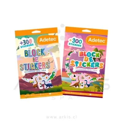 Block de Stickers Adetec Dinosaurios 15x24 cm