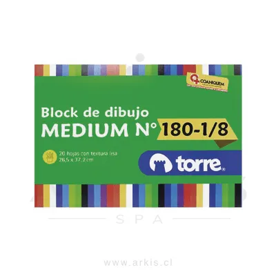 Block Dibujo 180 1/8 Medium Torre 26.7X37Cm 20 Hjs