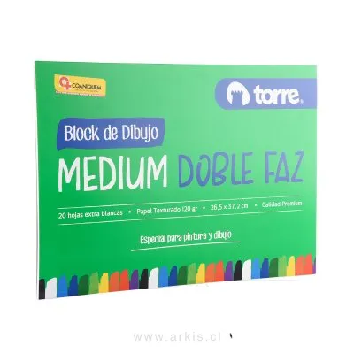Block Torre Dibujo Medium Doble Faz 20 Hojas
