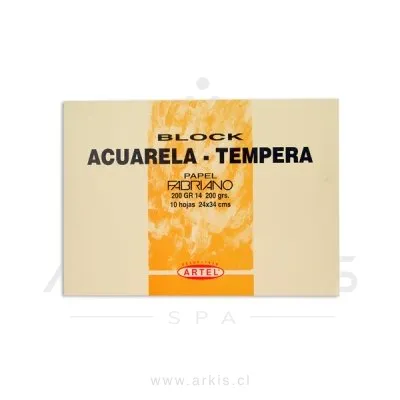 Blocks Acuarela Tempera Artel Fabriano 24x34 cm