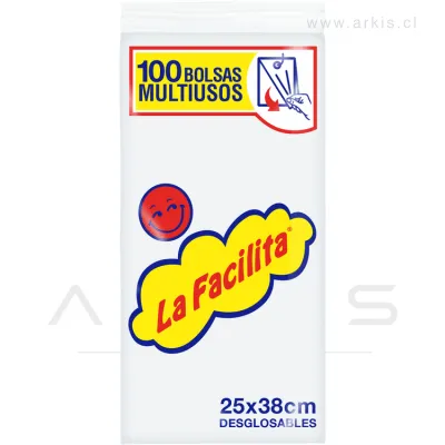 Bolsa Almacén La Facilita Desglosable 25x38 cm Paquete de 100 Unidades
