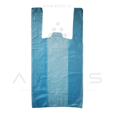 Bolsa Camiseta Superior 35x45 cm Azul Paquete de 500 Unidades
