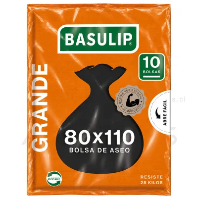 Bolsa de Aseo Basulip Grande 80x110 cm 10 Unidades