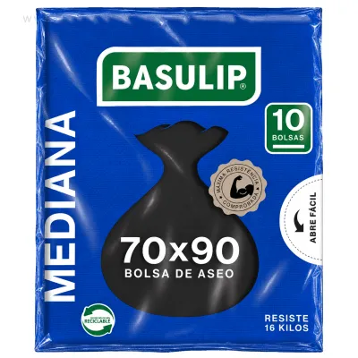 Bolsa de Aseo Basulip Mediana 70x90 cm 10 Unidades