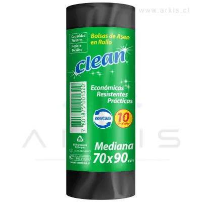 Bolsa de Aseo Clean Mediana 70x90 cm 10 Unidades