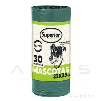 Bolsa de Aseo Superior Mascotas 22x35 cm 30 Unidades