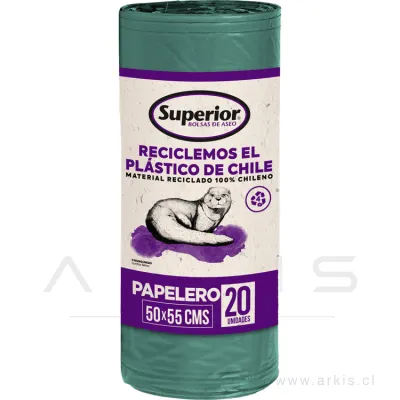 Bolsa de Aseo Superior Papelero Verde 50x55 cm 20 Unidades