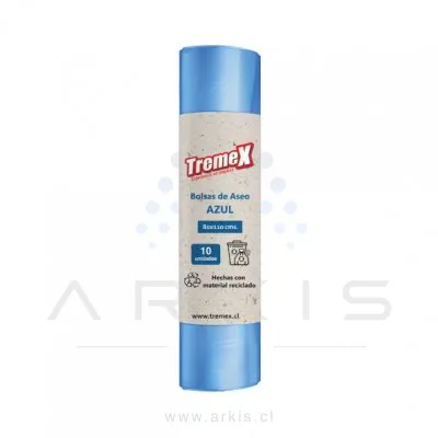Bolsa de Aseo Tremex 80X110 cm Azul 10 Unidades