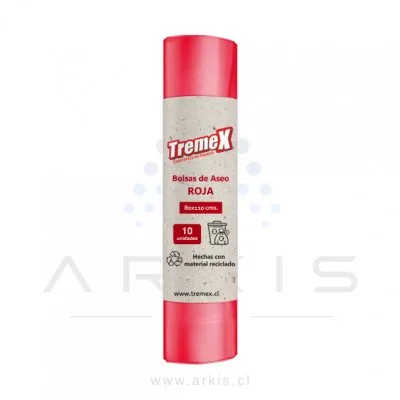 Bolsa de Aseo Tremex 80X110 cm Rojo 10 Unidades