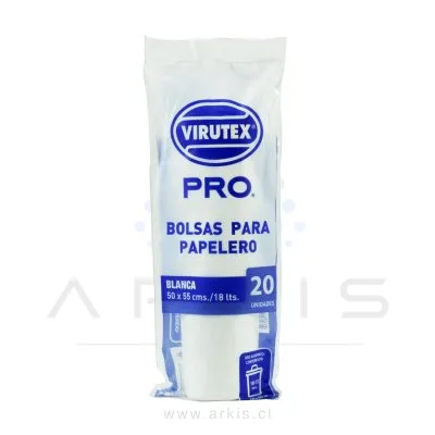 Bolsa de Aseo Virutex Pro Blanco 50x55 cm 20 Unidades