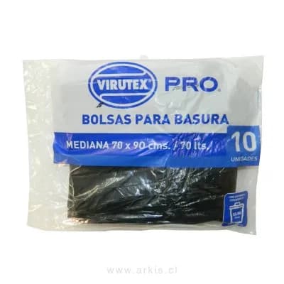 Bolsa de Aseo Virutex Pro Mediana 70x90 cm 10 Unidades