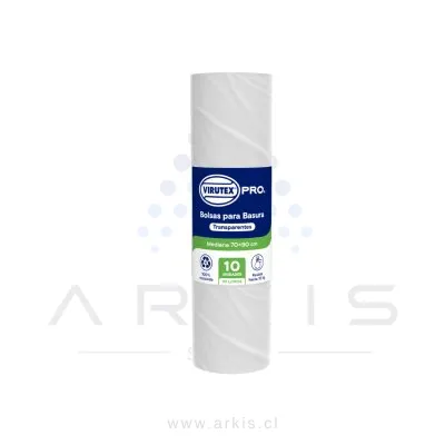 Bolsa de Aseo Virutex Pro Transparente 70 x 90 cm 10 Unidades