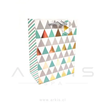 Bolsa de Regalo Feco Triangulo Dorado 18x23 cm 12 Unidades