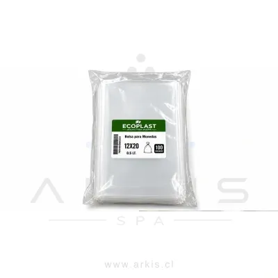 Bolsa para Monedas Ecoplast 0.10 Micrones 12X20 cm 100 Unidades